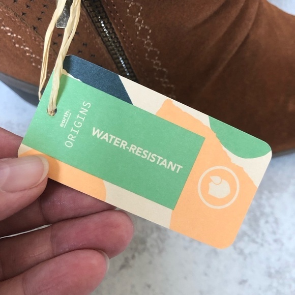 Earth Origins Ankle Boot Suede Leather Colette Cheryl Cognac Brown Size 8 - Picture 4 of 15